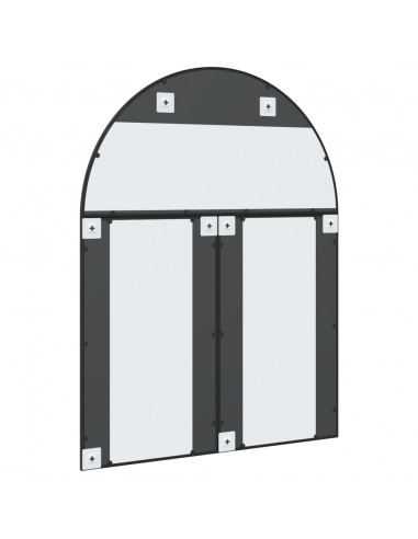 Specchio da Parete Nero 100x130 cm Arco in Ferro