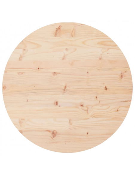 Piano Tavolo Rotondo Ø90x3 cm in Legno Massello di Pino