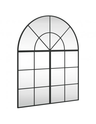 Specchio da Parete Nero 80x100 cm Arco in Ferro