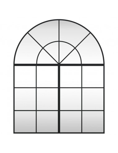Specchio da Parete Nero 80x100 cm Arco in Ferro