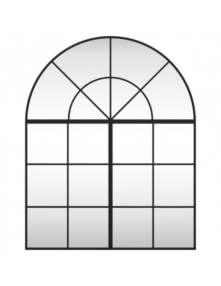 Specchio da Parete Nero 80x100 cm Arco in Ferro