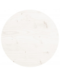 Piano Tavolo Rotondo Bianco Ø40x3 cm in Legno Massello di Pino 2
