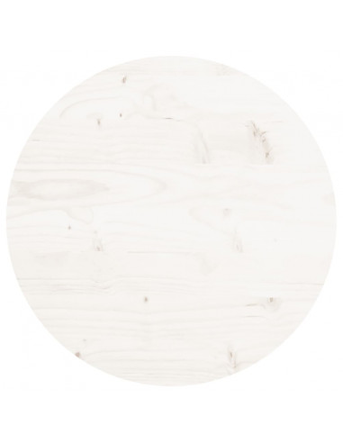 Piano Tavolo Rotondo Bianco Ø40x3 cm in Legno Massello di Pino