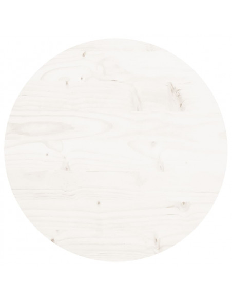 Piano Tavolo Rotondo Bianco Ø40x3 cm in Legno Massello di Pino