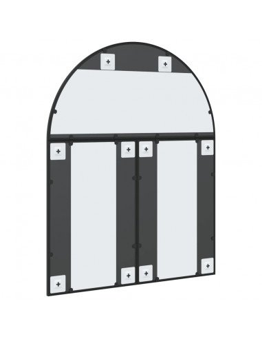 Specchio da Parete Nero 80x100 cm Arco in Ferro