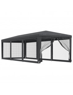 Tenda per Feste con 8 Pareti in Rete Antracite 3x9 m in HDPE 2