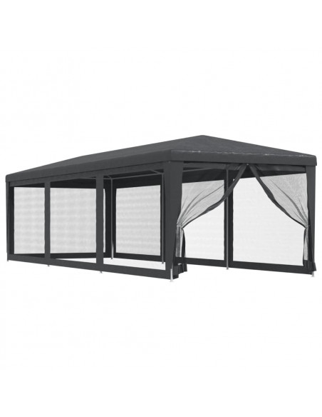 Tenda per Feste con 8 Pareti in Rete Antracite 3x9 m in HDPE