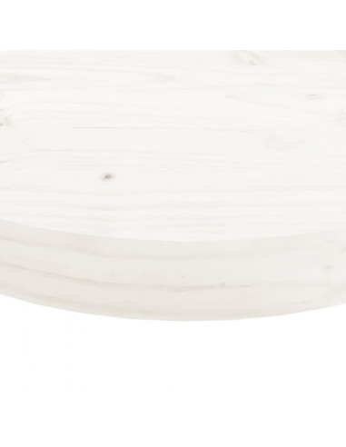 Piano Tavolo Rotondo Bianco Ø40x3 cm in Legno Massello di Pino