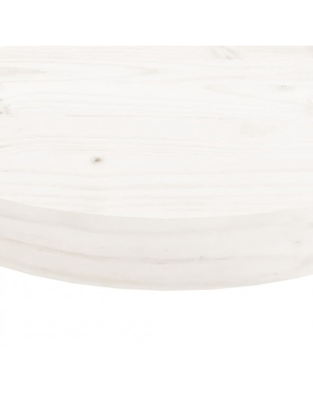 Piano Tavolo Rotondo Bianco Ø40x3 cm in Legno Massello di Pino