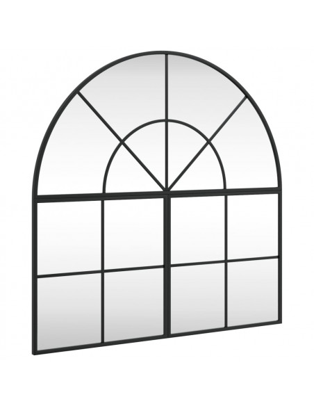 Specchio da Parete Nero 80x80 cm Arco in Ferro
