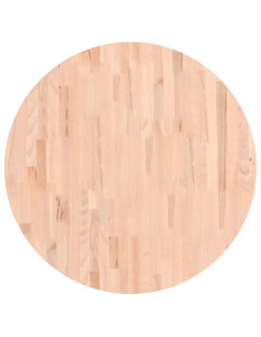 Piano per Tavolo Ø80x1,5 cm Rotondo in Legno Massello di Faggio 2