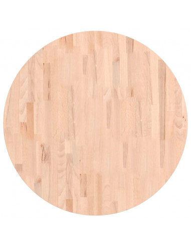 Piano per Tavolo Ø80x1,5 cm Rotondo in Legno Massello di Faggio
