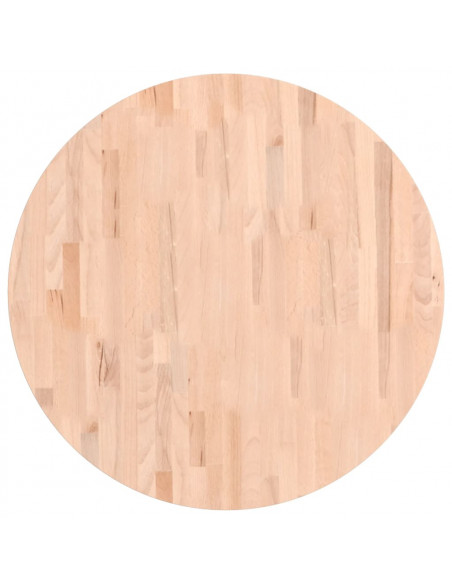 Piano per Tavolo Ø80x1,5 cm Rotondo in Legno Massello di Faggio