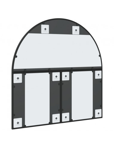 Specchio da Parete Nero 80x80 cm Arco in Ferro