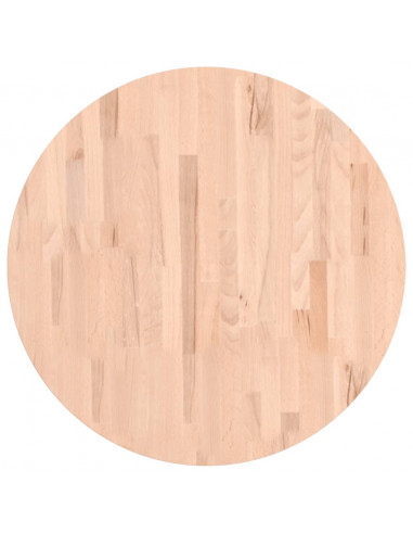 Piano per Tavolo Ø70x4 cm Rotondo in Legno Massello di Faggio