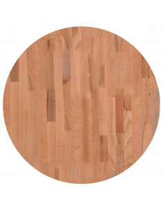Piano per Tavolo Ø60x1,5 cm Rotondo in Legno Massello di Faggio 2