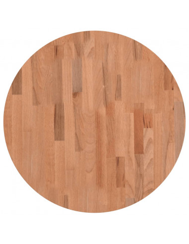 Piano per Tavolo Ø60x1,5 cm Rotondo in Legno Massello di Faggio