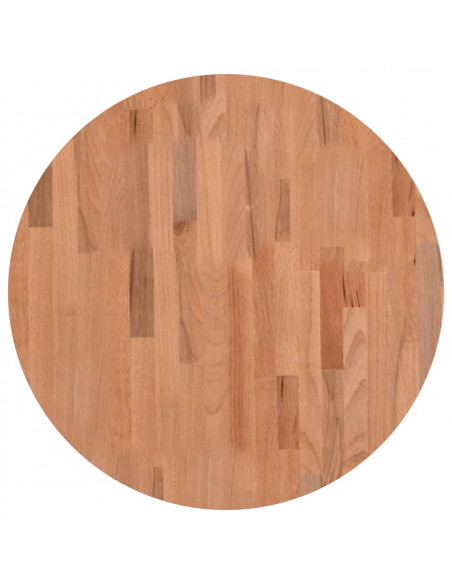 Piano per Tavolo Ø60x1,5 cm Rotondo in Legno Massello di Faggio