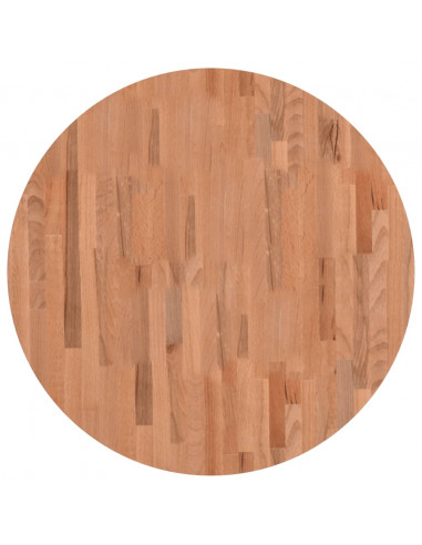 Piano per Tavolo Ø80x1,5 cm Rotondo in Legno Massello di Faggio