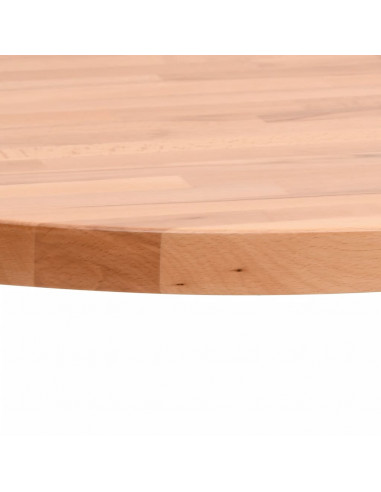 Piano per Tavolo Ø80x1,5 cm Rotondo in Legno Massello di Faggio
