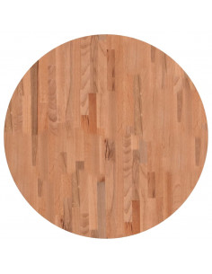 Piano per Tavolo Ø80x2,5 cm Rotondo in Legno Massello di Faggio 2