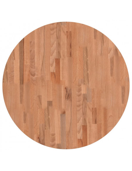 Piano per Tavolo Ø80x2,5 cm Rotondo in Legno Massello di Faggio