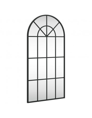 Specchio da Parete Nero 40x80 cm Arco in Ferro