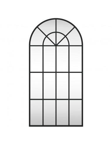 Specchio da Parete Nero 40x80 cm Arco in Ferro