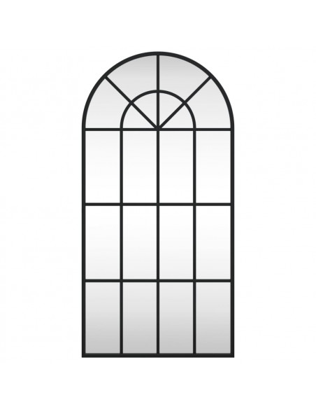Specchio da Parete Nero 40x80 cm Arco in Ferro