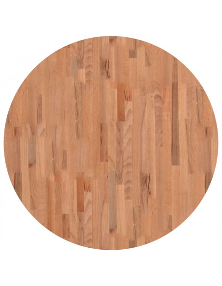 Piano per Tavolo Ø90x4 cm Rotondo in Legno Massello di Faggio