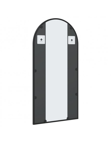 Specchio da Parete Nero 40x80 cm Arco in Ferro