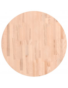 Piano per Tavolo Ø70x2,5 cm Rotondo in Legno Massello di Faggio 2