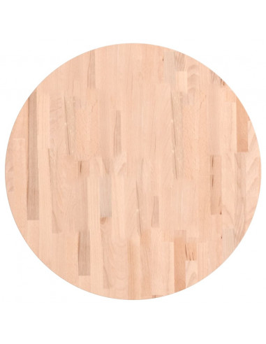 Piano per Tavolo Ø70x2,5 cm Rotondo in Legno Massello di Faggio