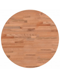 Piano per Tavolo Ø50x2,5 cm Rotondo in Legno Massello di Faggio 2