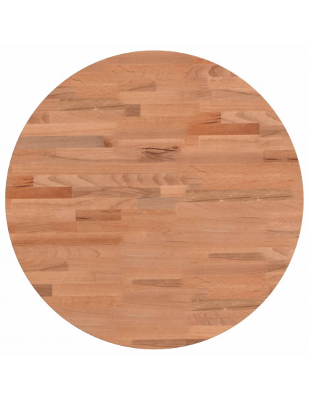 Piano per Tavolo Ø50x2,5 cm Rotondo in Legno Massello di Faggio