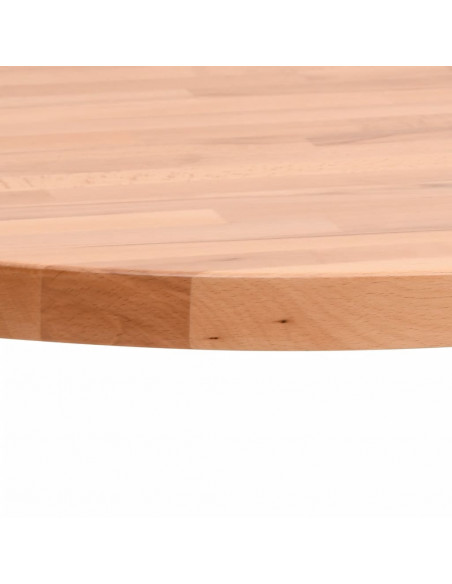 Piano per Tavolo Ø50x2,5 cm Rotondo in Legno Massello di Faggio