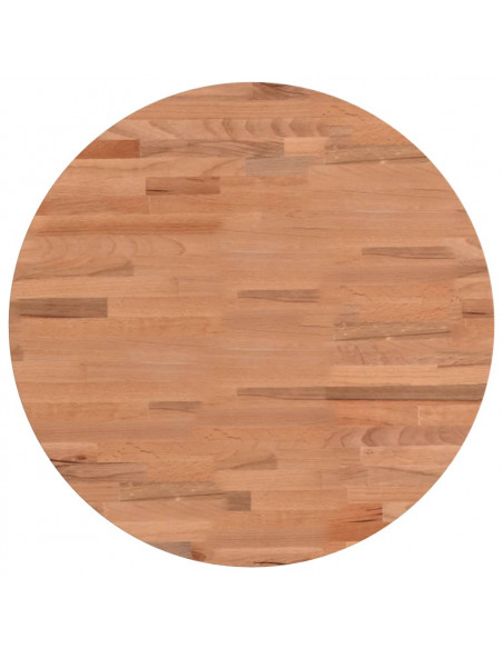 Piano per Tavolo Ø50x4 cm Rotondo in Legno Massello di Faggio