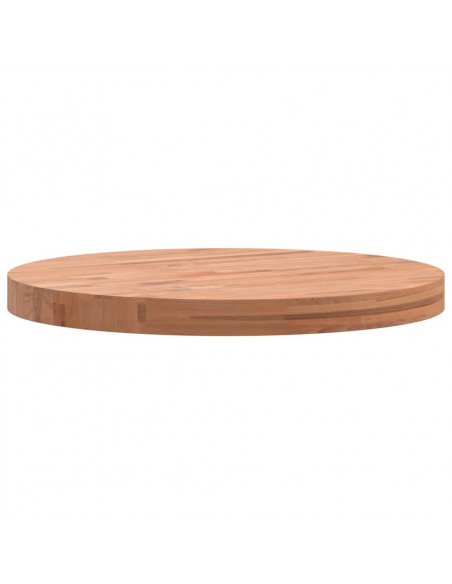 Piano per Tavolo Ø50x4 cm Rotondo in Legno Massello di Faggio