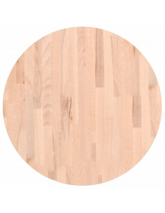 Piano per Tavolo Ø60x2,5 cm Rotondo in Legno Massello di Faggio 2