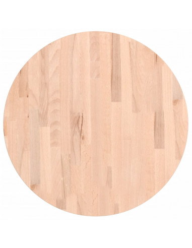 Piano per Tavolo Ø60x2,5 cm Rotondo in Legno Massello di Faggio