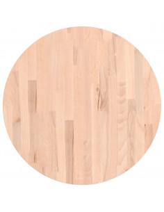 Piano per Tavolo Ø60x4 cm Rotondo in Legno Massello di Faggio 2