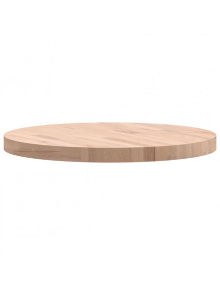 Piano per Tavolo Ø60x4 cm Rotondo in Legno Massello di Faggio