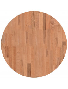 Piano per Tavolo Ø60x2,5 cm Rotondo in Legno Massello di Faggio 2