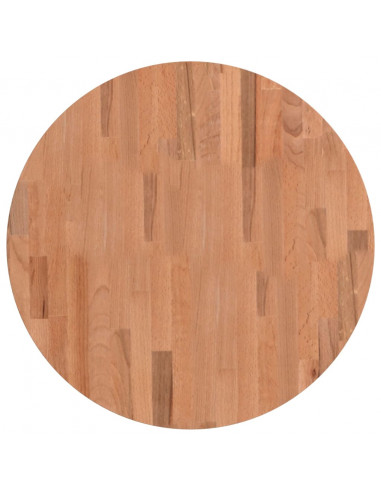 Piano per Tavolo Ø60x2,5 cm Rotondo in Legno Massello di Faggio