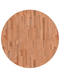 Piano per Tavolo Ø90x2,5 cm Rotondo in Legno Massello di Faggio 2
