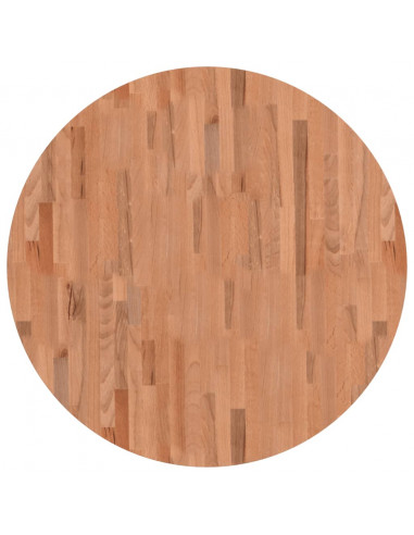 Piano per Tavolo Ø90x2,5 cm Rotondo in Legno Massello di Faggio