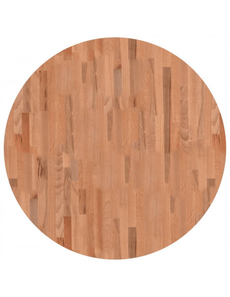 Piano per Tavolo Ø90x2,5 cm Rotondo in Legno Massello di Faggio