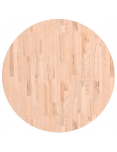 Piano per Tavolo Ø90x2,5 cm Rotondo in Legno Massello di Faggio 2