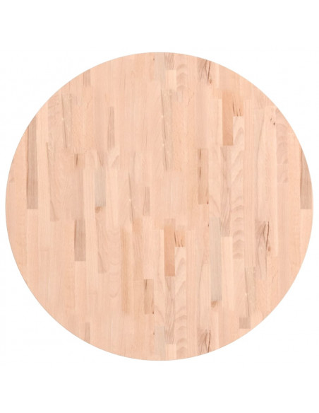 Piano per Tavolo Ø90x2,5 cm Rotondo in Legno Massello di Faggio