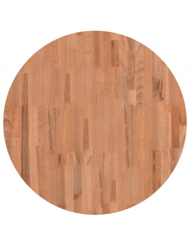 Piano per Tavolo Ø70x1,5 cm Rotondo in Legno Massello di Faggio